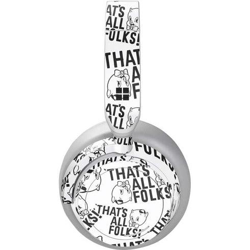 Looney Tunes Porky Pig Black and White Surface Headphones Skin